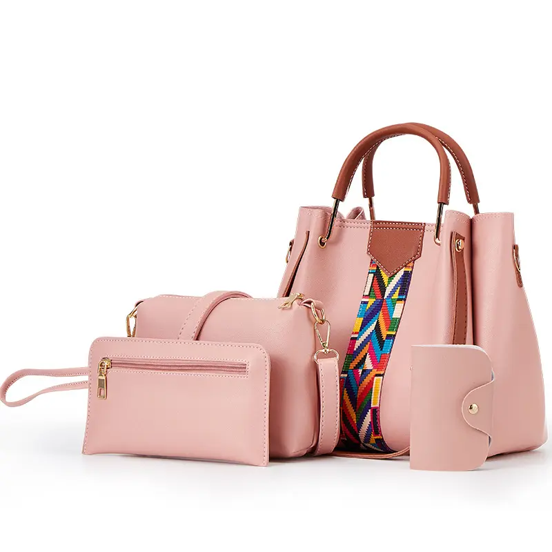 Factory Cheap Price Lady Hand Bags PU Leather Purses and Handbags bolsos de mujer sac a main s 4 Pcs in 1 Women Handbag Set