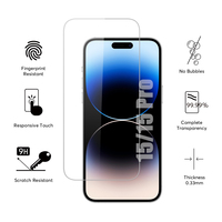 Protection d'écran pour téléphone portable pour iPhone 15 Protection d'écran 13 14 Pro Max Film protecteur en verre