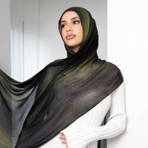 Hijab en modal imprimé pour femmes, respirant, confortable, modeste, 4 saisons, avec logo personnalisé, le plus vendu en 2026 - Product Image 1
