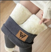 Pantalon Sherpa Style Hiver Femme, Pantalon Cachemire Épais Taille Haute, Legging Chaud Moulant Automne