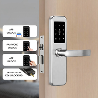 Serrure de porte électronique intelligente TTlock App TT Hotel, sans clé, avec mot de passe, stockage cloud, en acier inoxydable 304, pour portes en bois