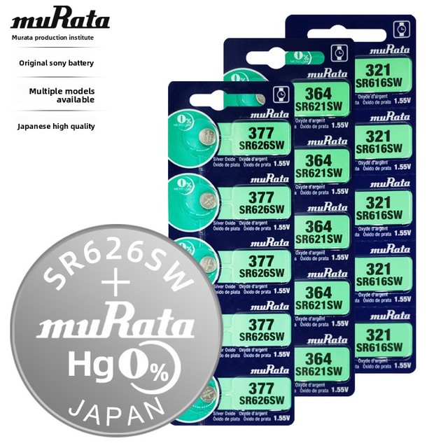 Original Murata Silver Oxide Watch Battery SR626SW 364 321 371 315 317 for Remote Control Lithium Type