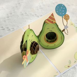Nouvelles cartes pop-up en papier artisanal avec un adorable avocat pour un joyeux anniversaire - Product Image 4