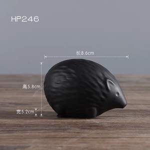 Nuove Statuette di Animali in Ceramica Smaltata Fatte a Mano, Decorazione per la Casa, Ornamento da Scrivania, <span class=keywords><strong>Riccio</strong></span> <span class=keywords><strong>Bianco</strong></span> e Nero - Product Image 4