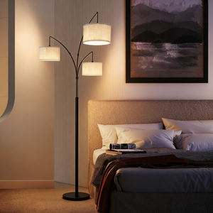 Lámpara de Pie LED de Arco Regulable con 3 Bombillas, Control Remoto y Interruptor de Pie, Poste Giratorio de Acero Inoxidable, Diseño Mid-Century, Alto CRI 90 - Product Image 5