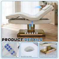 Table de massage électrique moderne de luxe, lit de beauté incurvé réglable avec éponge haute densité pour salon, spa, hôtel, salle de sport, école