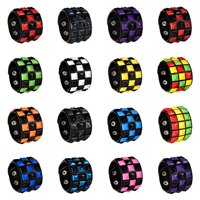 Pulsera de Cuero con Tachuelas de Pirámide Cuadrada Estilo Punk Rock, Brazalete Ancho con Botón a Presión, Multicolor, Gótico, Accesorio para Fiesta y Club