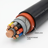 Câble d'alimentation marin PrimePro de qualité marine 0,6/1 kV, ignifuge LSZH, blindé, en cuivre étamé, certifié CE pour environnements salinés