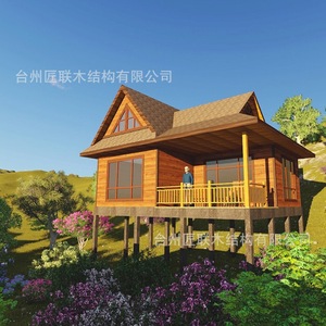 Casa de Verano Moderna de Madera con Techo de Paja, Ecológica, Cabaña para Campamento, Diseño con Vista Elevada al Bosque - Product Image 2