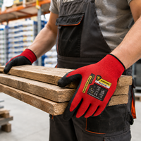 Gants de travail MaxiTough en polyester 13 jauges avec revêtement en latex froissé, respirants, antidérapants, pour la construction, la manutention en entrepôt