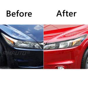 1 par de cubiertas embellecedoras de fibra de carbono auténtica para faros delanteros de coche, tipo ceja/párpado, para Honda Stream 2006 2007 2008, calcomanías para faros de coche - Product Image 6