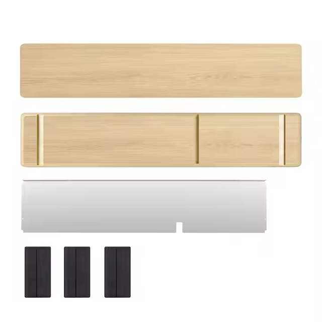 Ergonomic Wooden Monitor Stand with Storage - Space-Saving Home Office Desk Organizer & Laptop Riser