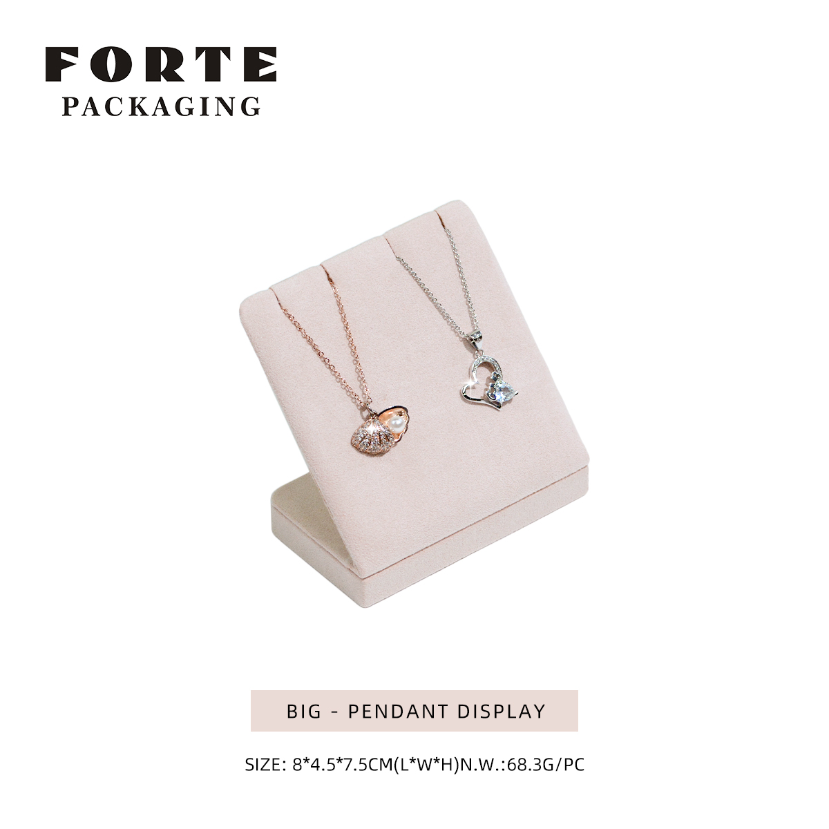 Présentoir à gros pendentif rose clair