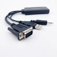 Cable trenzado vga2hdmi OEM ODM 1080P, adaptador vga a hd mi, venta directa, barato, venta al por mayor