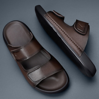 Nouvelles sandales pour hommes fabriquées en Chine, design italien tendance, cuir de vachette véritable, pantoufles de luxe, fabriquées en Chine, Aliexpress Dubai