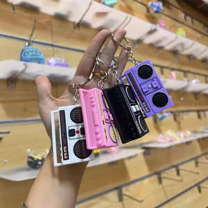 Fun Classic Radio Retro Recorder Couple Gift Keychain Mini Recording Hanger Gift Wholesale