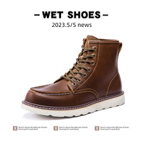 Bottes de travail pour hommes de grande taille, style rétro, mi-mollet, imperméables, doublées de polaire, tailles 45-49
