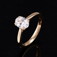 RongZhen 1.0CT Round Cut Gemstone Solitaire Fiançailles 10K 14K 18K Or Massif Moissanite Bague GRA Certificat Prong Set Classique