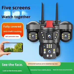 V360pro ứng dụng lưu trữ đám mây đa ống kính 4G Mạng năng lượng mặt trời CMOS 3Mp IP66 <span class=keywords><strong>Camera</strong></span> 5 màn hình ngoài trời 2 chiều bằng giọng nói chuyển động đáng báo động - Product Image 3