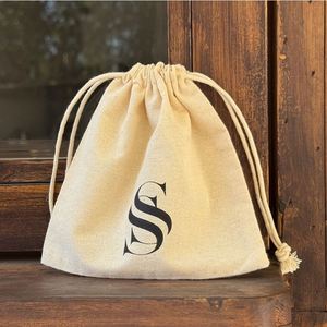 Recyclable Organic Cotton Biodegradable <b>Drawstring</b> <b>Pouch</b> Screen Printing Security Feature Handbag Dust Bag Customized Stickers - Product Image 5