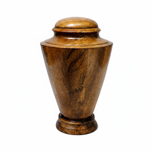 Urna de Madera Tallada a Mano con Grano Natural Rico, Superficie Pulida, Tapa Segura y Elegante Forma Conmemorativa - Product Image 1
