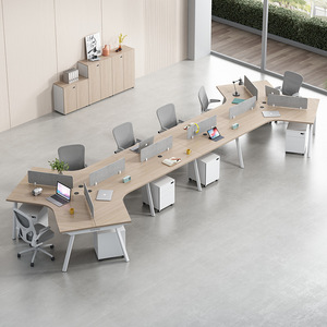 Escritorios de Oficina Modernos y Minimalistas, Estaciones de Trabajo para 3, 5 y 6 Personas con Divisiones, Cubículos Modulares para Computadora, Silla de Escritorio para Empleados - Product Image 5