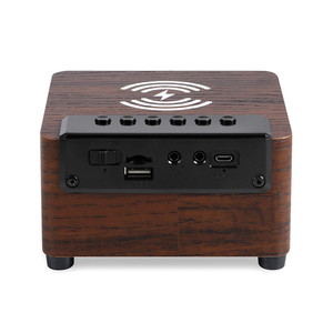 Produttori all'ingrosso <span class=keywords><strong>che</strong></span> vendono caricabatterie per cellulare wireless con venature del legno altoparlante bt sveglia display a LED <span class=keywords><strong>radio</strong></span> FM speak - Product Image 4