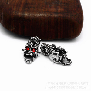 Yunnique-collar con colgante de calavera mecánica, de acero inoxidable, con ojos rojos, estilo gótico, joyería para hombre - Product Image 2