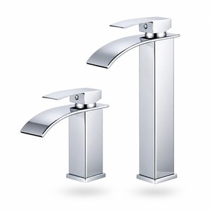 Rubinetto a Cascata per Lavabo in Acciaio Inox Cromato Lucido, Monocomando Moderno per Bagno, Vendita all'Ingrosso - Product Image 2
