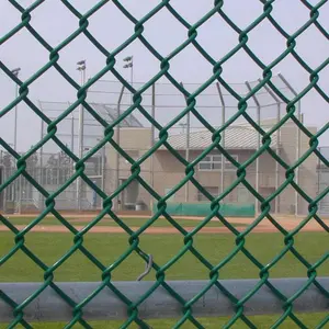 ISO9001 Low Price 6 High 50roll polyester powder coating vinyl coated old metal chain link fence panel for sale