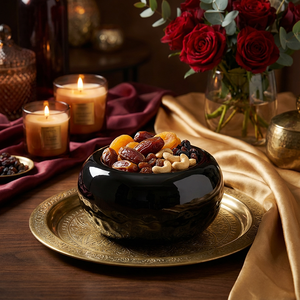 Vente en gros <span class=keywords><strong>de</strong></span> plateaux à fruits en verre, <span class=keywords><strong>comptoir</strong></span> <span class=keywords><strong>de</strong></span> cuisine, bols décoratifs noirs pour centre <span class=keywords><strong>de</strong></span> table, décoration intérieure - Product Image 1