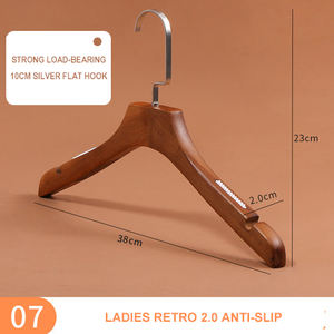 저렴한 공장 가격 코트 옷걸이 골동품 나무 인쇄 로고 걸이 - Product Image 5