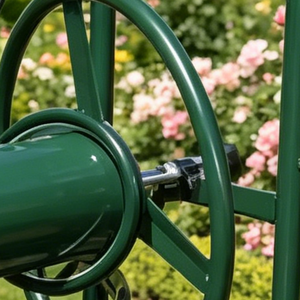 Chariot de jardin robuste pour <span class=keywords><strong>tuyau</strong></span> d'<span class=keywords><strong>arrosage</strong></span>, chariot roulant d'extérieur avec cadre en acier durable pour l'irrigation des jardins et l'utilisation agricole - Product Image 3