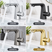 Robinet de cuisine monocommande moderne de luxe à poser sur le comptoir, en laiton poli, avec cartouche céramique et débit contrôlé