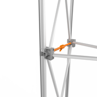 Stand publicitaire portable Admax X pour salon professionnel, cadre en aluminium, toile en polyester personnalisée, réutilisable pour les événements publicitaires