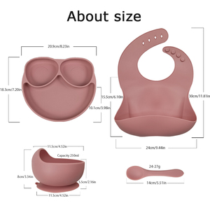 <span class=keywords><strong>Vaisselle</strong></span> OEM ODM pour bébé ensemble d'alimentation bol à dîner en silicone pour tout-petits assiette à ventouse avec cuillère couverts avec logo personnalisé usine - Product Image 2