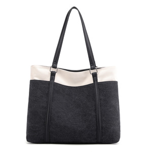 Sac fourre-tout pour ordinateur portable pour femmes, 15,6 pouces, sac de travail avec compartiment pour ordinateur portable et fermeture éclair, sac fourre-tout en toile pour ordinateur portable pour enseignante - Product Image 4