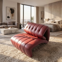 Fauteuil de détente moderne en cuir PU durable, chaise longue pliante de luxe léger pour balcon, hôtel, école, maison, bureau, chambre