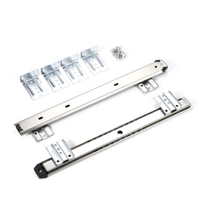 Glissières de tiroir pour clavier <span class=keywords><strong>sous</strong></span> bureau, noires et argentées, en métal, avec roulements à billes - Product Image 4
