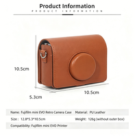 Sac photo léger et souple pour Instax Mini EVO, étui de protection antichoc en cuir PU avec sangle, idéal pour les voyages