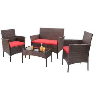 Ensemble de canapé d'extérieur 2 places en rotin PE résistant aux intempéries avec coussins pour balcon, faible MOQ - Product Image 5