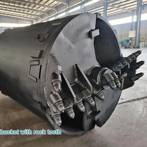 Outils de forage rotatifs : Godets de forage à tige ronde avec dents de burin pour fondations, en acier Q355B, pour le forage de sols et de roches - Product Image 3