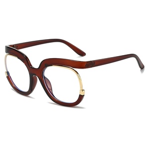 Lunettes optiques anti-lumière bleue à monture intégrale, grande taille, tendance européenne et américaine, pour femmes, géométriques, blanc et vert - Product Image 3