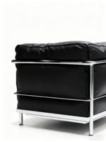 Fauteuil de loisirs moderne en cuir synthétique noir pour chambre d'hôtel de luxe, salon, bureau à domicile et salle à manger
