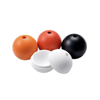 Moule à glaçons sphériques en silicone à trou unique, qualité alimentaire, logo personnalisé, facile à démouler, pour la fabrication de glaçons DIY, vente en gros