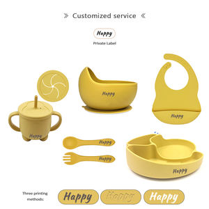 Nouveauté Bol en silicone pour bébé avec plaque d'aspiration en stock, qualité alimentaire, bavoir bébé avec cuillère et fourchette - Product Image 5