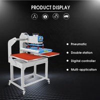 Mesin Press Panas Semi-otomatis Sublimasi Pneumatik Dual Station seperti Printer Center
