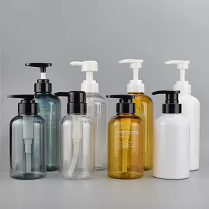 300ml 500ml Blue Transparent Eco-friendly Shampoo Bottle Hair Conditioner Plastic Packaging Lotion Bottle