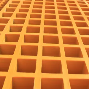 Frp Plastic Grating 38*38mm Mesh Size Frp Plastic Composite Molded Floor Grating Anti-slip Fiberglass Panel Frp Grating