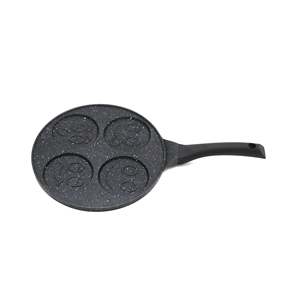 Di alta qualità Smiley Poêle À Crêpes graziosa padella Wok in alluminio con acciaio inossidabile in legno e manici in bachelite processo pressofuso - Product Image 1